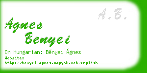 agnes benyei business card