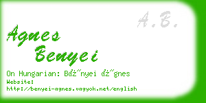 agnes benyei business card